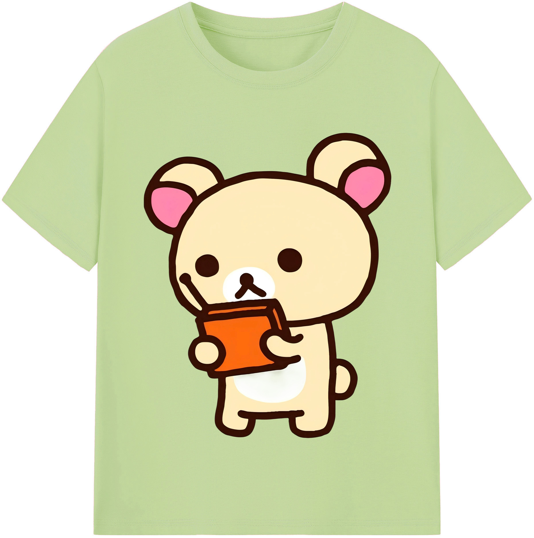 （画像用） リラックマ リラックマ キイロイトリ Rilakkuma Korilakkuma Kiiroitori 綿100％半袖Tシャツ（フロントプリント）